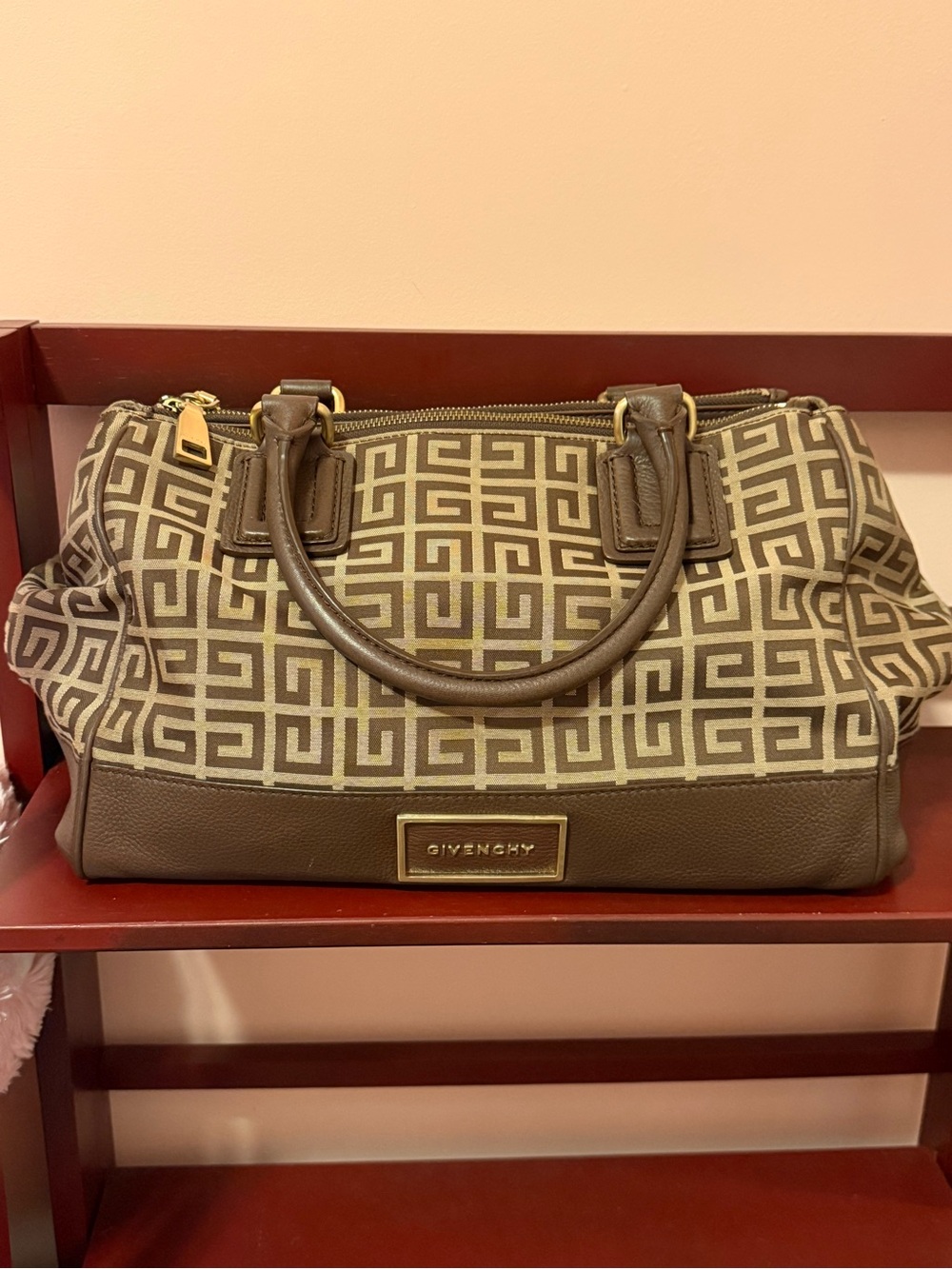 Givenchy Brown and Beige Monogram Satchel